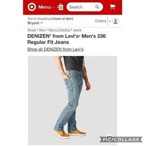 33 x 30 Denizen by Levi’s 236 straight leg…